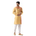 Men Off White And Red Ethnic Embroidered Punjabi (NS77)